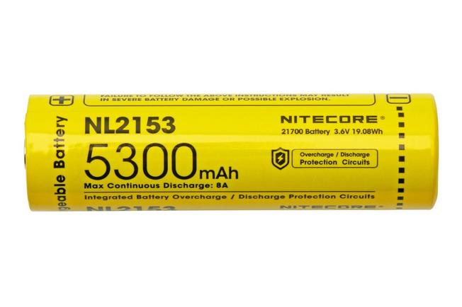 Image for Nitecore NL2153 rechargeable 21700 Li-ion battery, 5300 mAh
