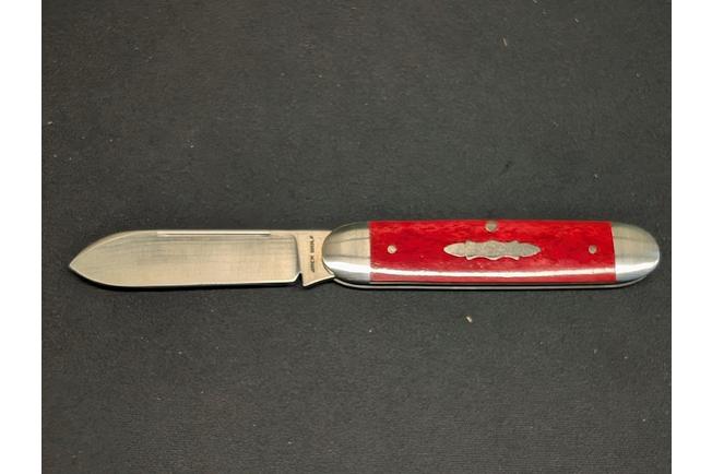 Afbeelding voor Jack Wolf Equal End Gateway Series EQL-01-SMT-RD-BN, Satin 14C28N, Smooth Red Bone, slipjoint zakmes, Benjamin Belkin design