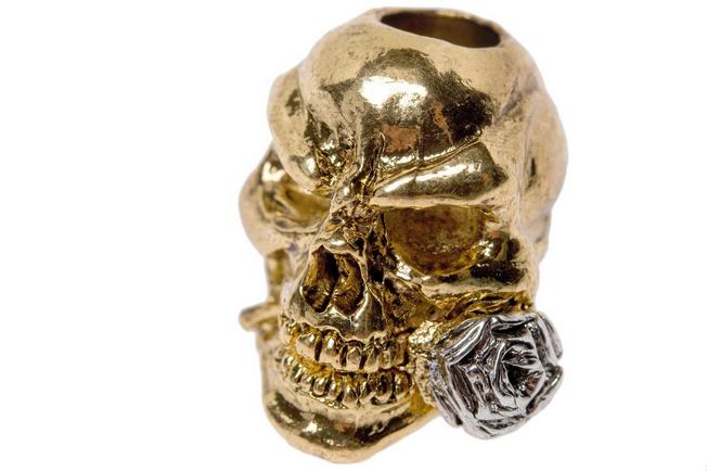 Image for Schmuckatelli Rose Skull Bead 2-Tone Antique Gold/A.Rhodium