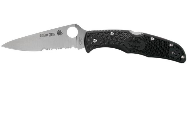 Imagen para Spyderco Endura 4 Thin Red Line C10FPSBKRD navaja parcialmente dentada