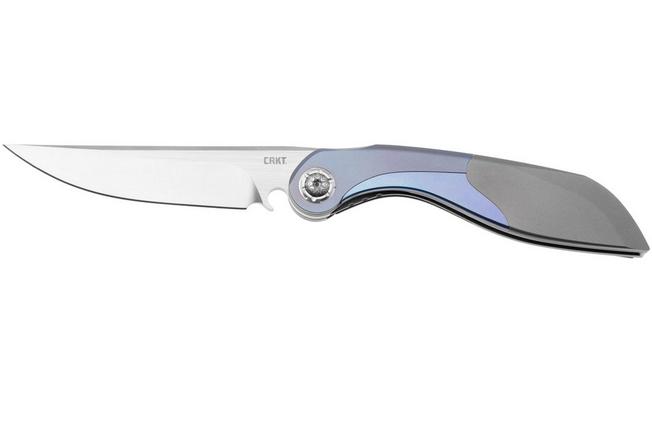 Imagen para CRKT Fial 5671, Satin M390, Blue Titanium, navaja con sacacorchos, diseño de Princeton Wong