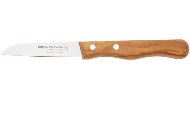Bild für Knivesandtools Traditional Paring Knife, rostfreier Stahl, Olivenholz, Schälmesser