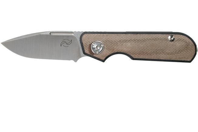 Afbeelding voor Liong Mah Traveller Spearpoint Green Canvas Micarta zakmes