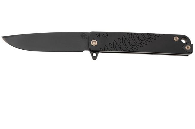 Bild für Medford M-48, 25-M48-03, S45VN DLC Blade, Black Aluminum Handle, Bronze Hardware Taschenmesser