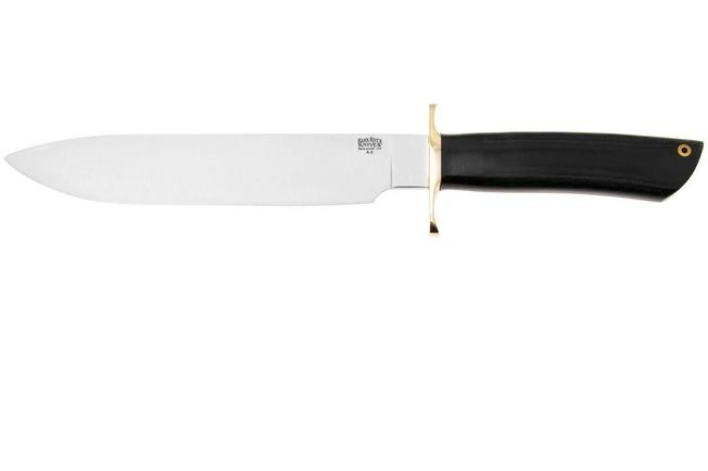 Image for Bark River Mike Stewart Bowie Satin A2, Black Canvas Micarta, fixed knife