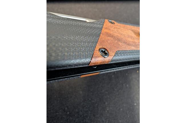 Image for Kizer Vanguard Militaw V3634C2 Liner Lock, Satin 154CM, Black G10, Mkuruti Wood Inlay, pocket knife, Jonathan Styles design