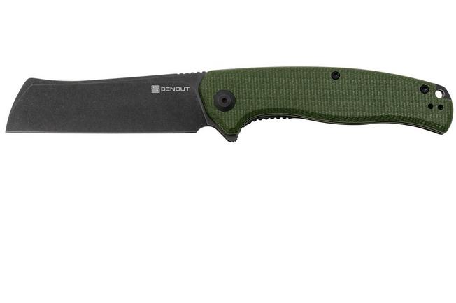 Image pour SENCUT Traxler S20057C-4, Blackwashed, Green Canvas Micarta, couteau de poche