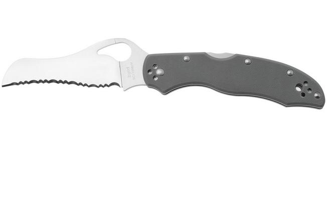 Image for Spyderco Byrd Gooney BY24GSGY Gray G10, serrated pocket knife