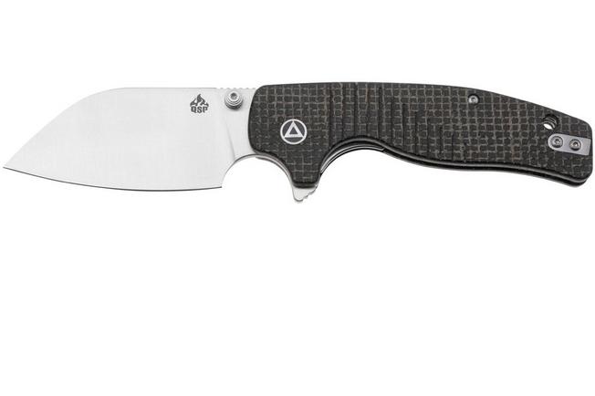 Image pour QSP Knife Chefmaster 163-C1, Satin 14C28N, Brown Coarse Micarta, couteau de poche, Keanu Alfaro design