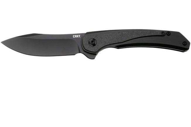 Image pour CRKT Padawan 6070CF, Black 14C28N, Black Stainless Steel, Carbon Fiber Overlay couteau de poche, Pedro Buzetti design