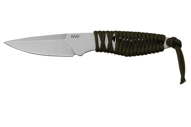 Afbeelding voor ANV Knives P100 Sleipner, Olive Paracord, P100-004, Black Kydex Sheath, nekmes