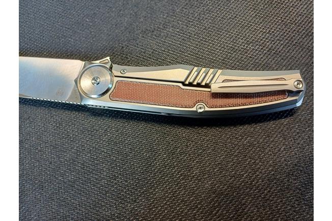 Afbeelding voor Real Steel Avangard 9782 Satin M390, Titanium Natural Micarta, zakmes, Ivan Braginets design