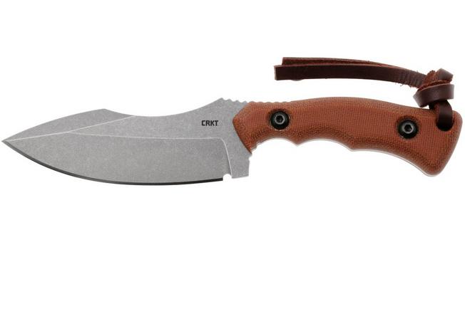Image for CRKT Bugsy Stonewash 3600 Brown Micarta fixed knife, Kaila Cumings design