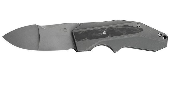 Afbeelding voor WE Knife Coral WE24044-2, Gray Stonewashed CPM 20CV, Gray Titanium, Marble Carbon Fiber Inlay zakmes, Gustavo T. Cecchini design