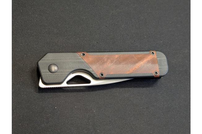 Image for Kizer Vanguard Militaw V3634C2 Liner Lock, Satin 154CM, Black G10, Mkuruti Wood Inlay, pocket knife, Jonathan Styles design