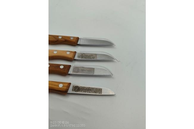 Bild für Knivesandtools Traditional Paring Knife, rostfreier Stahl, Olivenholz, Schälmesser Set, 4-teilig