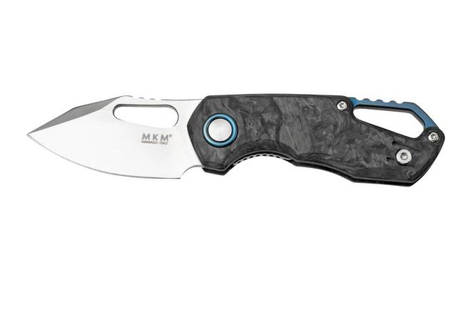 Afbeelding voor MKM Isonzo FX03M-3CM Clip Point Marble Carbon Fiber zakmes, Jesper Voxnaes design