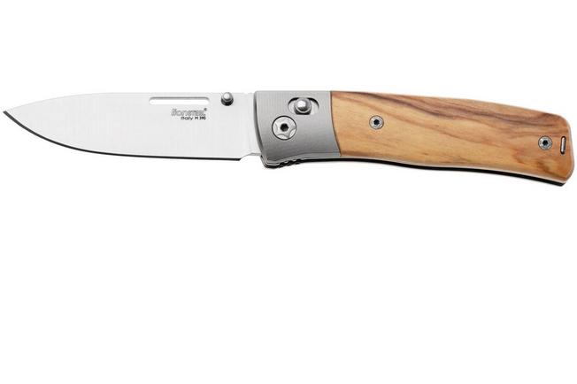 Image for LionSteel NiNi NN2 UL M390 Satin, Titanium Bolsters, Olive Wood, pocket knife, Gianni Pauletta design
