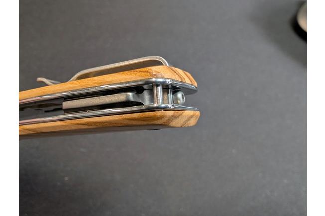 Image for LionSteel NiNi NN2 UL M390 Satin, Titanium Bolsters, Olive Wood, pocket knife, Gianni Pauletta design