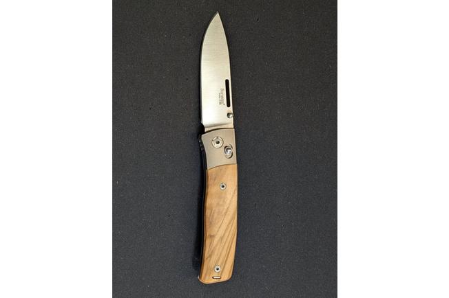 Image for LionSteel NiNi NN2 UL M390 Satin, Titanium Bolsters, Olive Wood, pocket knife, Gianni Pauletta design