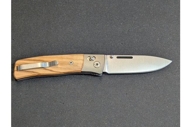 Image for LionSteel NiNi NN2 UL M390 Satin, Titanium Bolsters, Olive Wood, pocket knife, Gianni Pauletta design