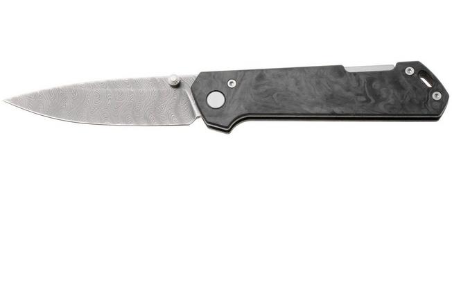 Afbeelding voor Böker Manufaktur Solingen 2026 Damast Annual Knife 1132026DAM Damascus, Marbled Carbonfiber, zakmes, Burnley design