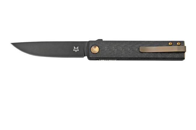 Obraz dla Nóż składany Fox Knives Chnops, FX-543 CFBR, Carbonfiber, Bronze Hardware, Black M390, projekt Riccardo Gobbato