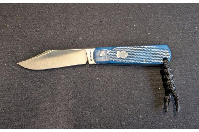 Image pour Jack Wolf Gateway FIXedc GATEW-FX-01-SAW-BLU-BON Satin Sandvik 14C28N, Sawcut Blue Bone, couteau fixe
