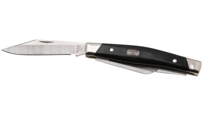 Image pour Buck Stockman 0301BKS1 Satin 420HC, Black Synthetic Nickel Silver, couteau de poche