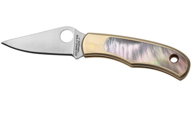 Image pour Spyderco Bug C133AP Satin 12C27, Nickel Silver Abalone, couteau de poche porte-clés