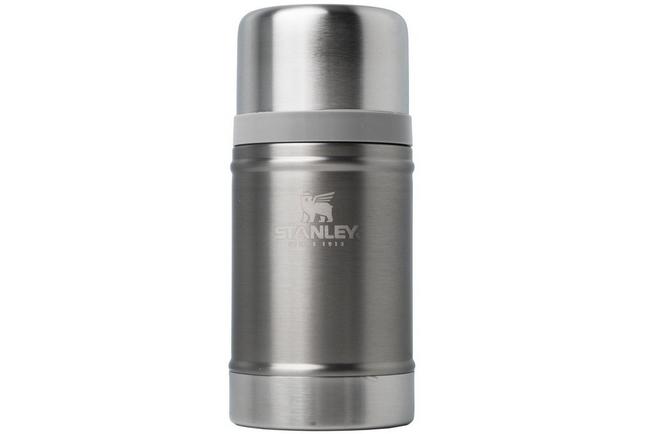 Image for Stanley The Legendary Food Jar 24oz, Stainless Steel Ash 10-11350-0033 insulated food jar with screw-top lid and cup, 700 ml