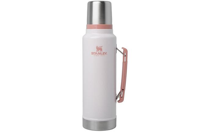 Image for Stanley The Legendary Classic Bottle 1.5QT, Hammertone Rose Quartz 10-11347-0335 insulated bottle with pour-through stopper and cup, 1.4L
