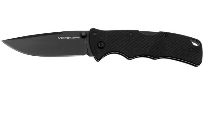Image for Cold Steel Verdict Spear Point FL-C3SP10A, DLC AUS10A, Black G10, pocket knife
