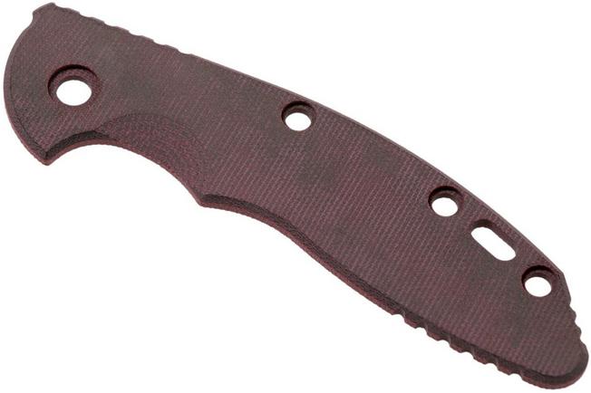 Bild für Rick Hinderer XM18 3,5” Griffschale, Smooth Burgundy Canvas Micarta