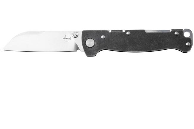 Image for Böker Plus Atlas Backlock Sheepfoot TS, 01BP0066, Satin D2, Stonewashed Stainless Steel, pocket knife