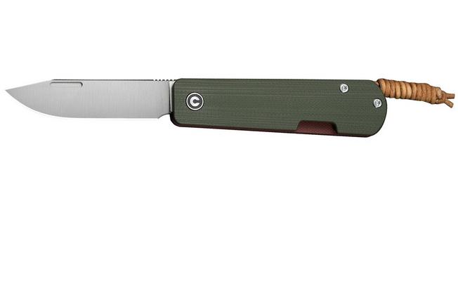 Image for Civivi Slippy Sendy C24075B-1, Satin Nitro-V, OD Green G10 pocket knife, Ben Petersen design