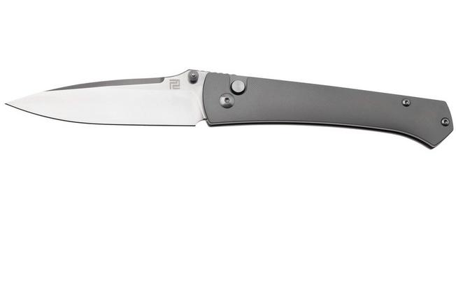 Image pour Artisan Cutlery Andromeda 1856G-GY, Sand Polished S35VN, Gray Titanium couteau de poche, Ray Laconico design