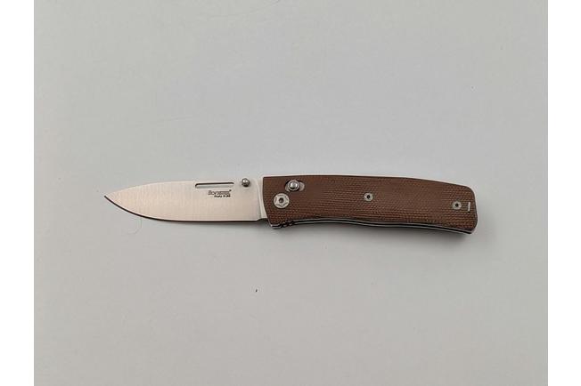 Image pour LionSteel NiNi NN1 CVN M390 Satin, Full Natural Canvas Micarta, couteau de poche, Gianni Pauletta design