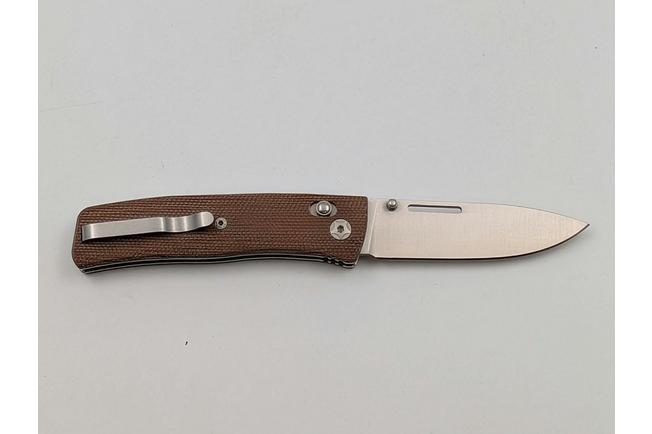 Image pour LionSteel NiNi NN1 CVN M390 Satin, Full Natural Canvas Micarta, couteau de poche, Gianni Pauletta design