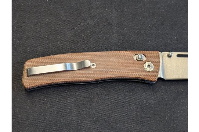 Image pour LionSteel NiNi NN1 CVN M390 Satin, Full Natural Canvas Micarta, couteau de poche, Gianni Pauletta design
