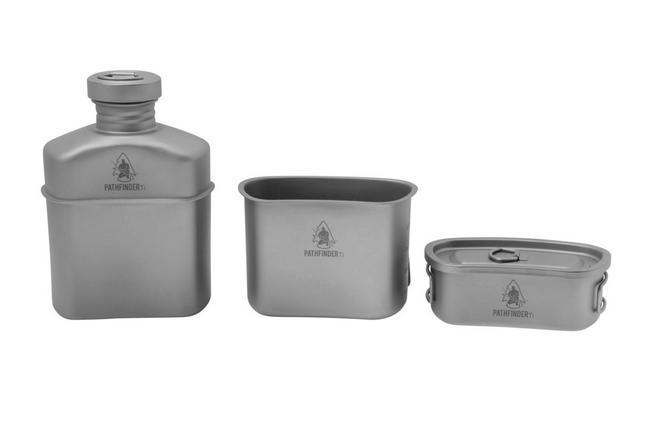 Image for Pathfinder PTH206 Titanium Canteen Cooking Kit, field bottle cooking set