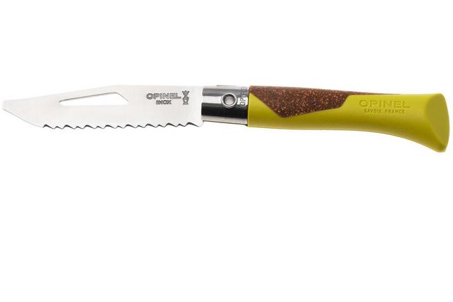 Image pour Opinel Néo7 Alpine 3241, Made For The Elements, Satin Stainless Steel, Linden Yellow Polypropylene, Cork Inlay, couteau de poche dentelé