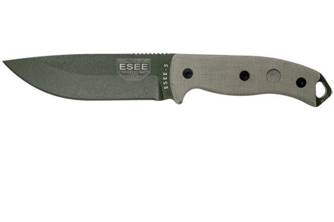 Image pour ESEE Model 5 OD blade, desert tan handle 5P-OD avec étui kydex + clip ceinture