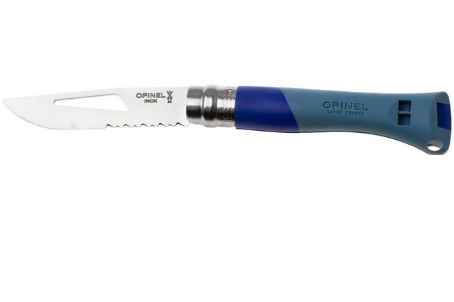 Imagen para Opinel No. 09 Ocean 3261, Made For The Elements, Satin Stainless Steel, Blue Polyamide, navaja marinera parcialmente dentada