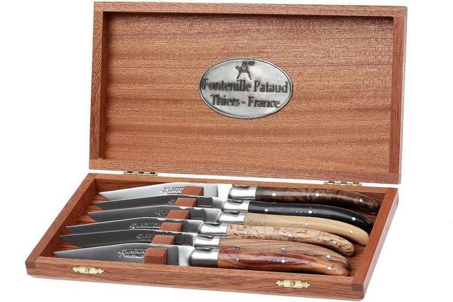Image pour Fontenille Pataud Ensemble de couteaux à steak (6 pièces), bois variés