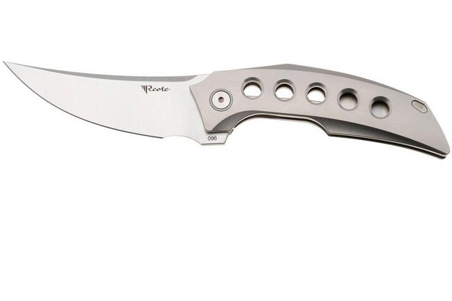 Image for Reate Velocity Satin Elmax, Bead Blasted Titanium, pocket knife, Tashi Bharucha design