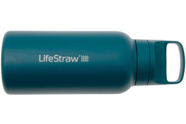 Imagem para LifeStraw Go Laguna Teal GOST-1L-TEAL Stainless Steel, garrafa de água com filtro de 2 fases, 1L