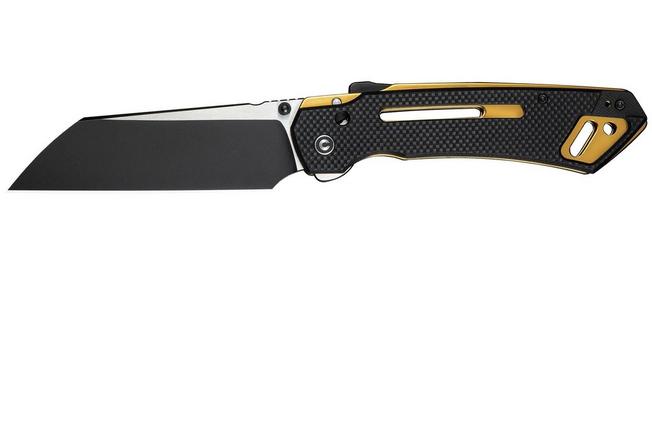 Image for Civivi Buster FG C24052-1 Blackwashed Nitro-V, Black G10, pocket knife, Snecx Tan design