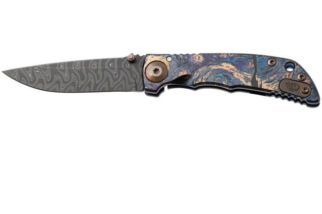 Image for Spartan Blades Harsey Folder 3.25 Starry Knife Special Edition USSF10C-STRNGT-DAM Damascus, Titanium, Knivesandtools Exclusive pocket knife