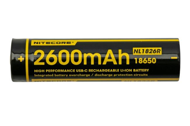 Image for Nitecore NL1826RUSBC rechargeable 18650 Li-ion battery, 2600mAh